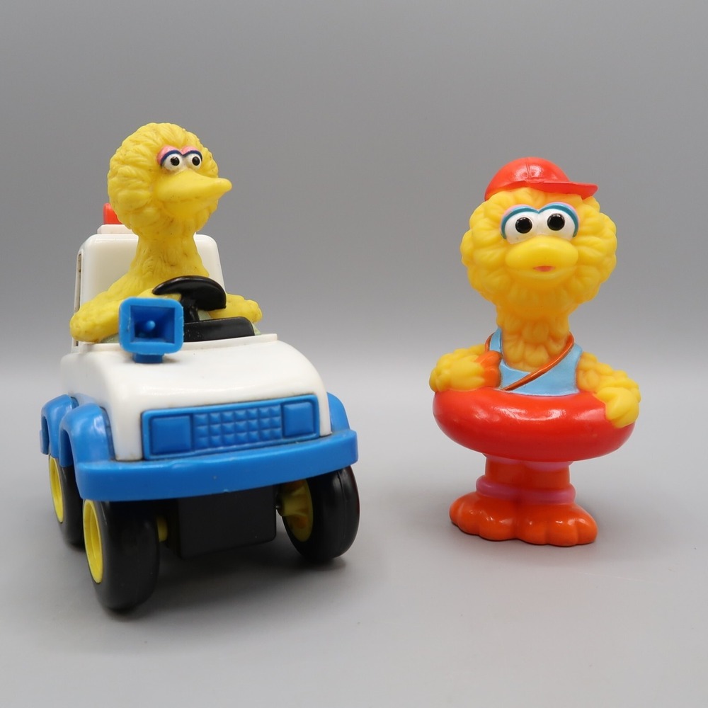 Tyco Preschool Sesame Street Big Bird In Car Illco & Float Tube lot of 2 Toys